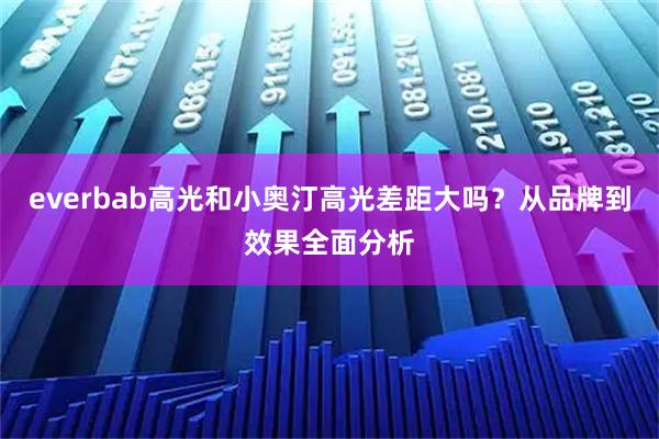 everbab高光和小奥汀高光差距大吗？从品牌到效果全面分析